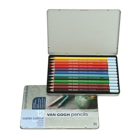 ヴァンゴッホ水彩色鉛筆 有名な 12色セット 授与