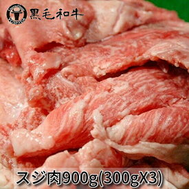 【閉店セール大特価】【在庫処分】黒毛和牛 スジ肉900g(300gX3パック) 小分け 冷凍便