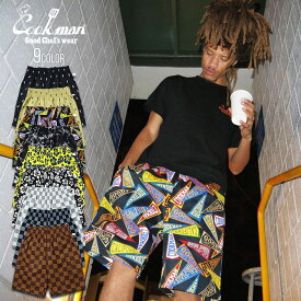 ＼10%OFFクーポン／ COOKMAN クックマン ショーツ メンズ レディース ユニセックス 総柄 フェイクレザー ストリート CHEF SHORT PANTS 2023春夏 チェッカー ハイビスカス マーブル スカル ペナント M L XL 【evi】【sku】