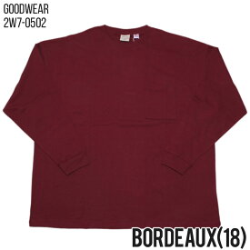 60%OFF │ スペシャル セール │ 【M/L/XL】 無地tシャツ 長袖 goodwear 長袖 tシャツ グッドウェア ロンT 無地 ヘビーオンス 厚手 無地T 7オンス 7oz USAコットン 袖リブ ポケット付き LS SUPER BIG TEE 2W7-0502 2W70502 2023秋冬 【SKU】