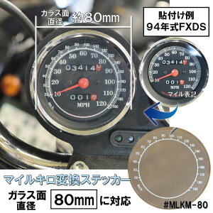 【当店オリジナル】ハーレー専用マイル→キロメートル変換ステッカー シール 全3サイズ