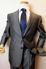 【セール35％OFF】 ロンナー 【テーラードスーツ】【メンズウェア】【ロンナー紳士服】 ウールシルクスーツ シルバーグレー AB5サイズ LONNER