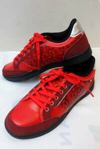 【セール20%OFF】 カステルバジャック CASTELBAJAC 【スニーカー】【2024秋冬新作】【メンズシューズ】【ゴルフ】【カステルバジャック靴&バッグ】 小紋ロゴ切り替えスニーカー レッド