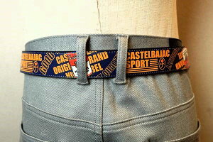 【セール20%OFF】 カステルバジャック CASTELBAJAC 【ベルト】【2024秋冬新作】【メンズベルト】【カステルバジャック服&バッグ】 ロゴ&アートプリントベルト ネイビー