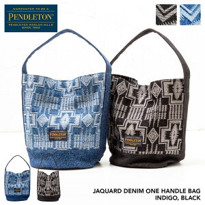 PENDLETON �y���h���g�� �W���K�[�h�f�j�� �����n���h���o�b�O / PENDLETON WOOLEN MILLS JACQUARD DENIM ONE HANDLE BAG / ���f�B�[�X �����Y / �V�����_�[�o�b�O / ���