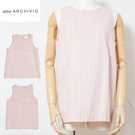 【スーパーSALE 70%OFF】atelier ARCHIVIO by alberto biani アルチビオ イタリア ストライプ ノースリーブ ドレスベスト イタリア製/ワンピース/ミラノコレクション