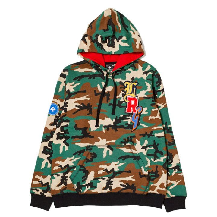 楽天市場】LRG エルアールジー パーカー カモフラ総柄 デザインロゴ 