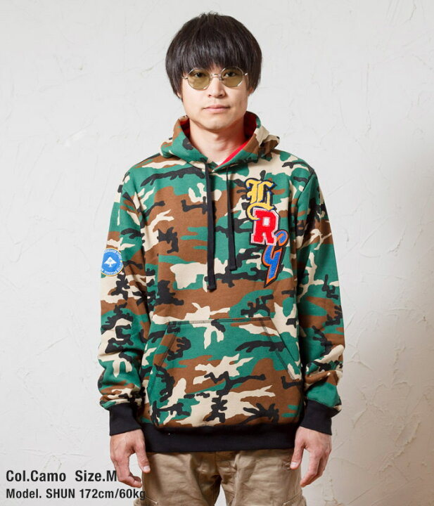 楽天市場】LRG エルアールジー パーカー カモフラ総柄 デザインロゴ  