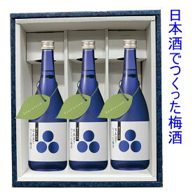 【蓬莱泉の日本酒仕込み】日本酒でつくった梅酒 720ml 3本化粧箱付｜関谷酒造 梅酒 国産梅使用 甘さ控えめ 飲みやすい 日本酒ベース ギフトにも◎