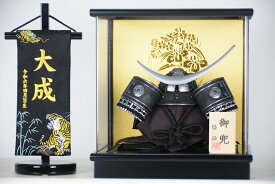 五月人形 6号兜 黒伊達兜/黒青上杉兜 コンパクトアクリルケース飾り 金菖蒲 兜ケース飾り 伊達政宗 上杉謙信