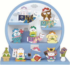 サンリオ 鯉飾り 木製 五月人形 こどもの日 端午の節句 五月人形 コンパクト sanrio シナモロール バッドばつ丸 ハンギョドン けろけろけろっぴ ポムポムプリン あひるのペックル タキシードサム ポチャッコ サンリオキャラクターズ