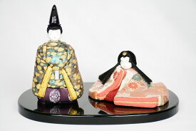 雛人形 コンパクト親王飾り 源氏雛 木目込人形 平飾り ひな人形 [間口27cm]