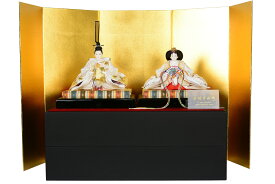 雛人形 左京 田村芙紗彦 親王飾り 限定品 京十二番 波山に枝桜 包 -KURUMI- 金 収納飾り 平飾り ひな人形 シンプル おしゃれ モダン