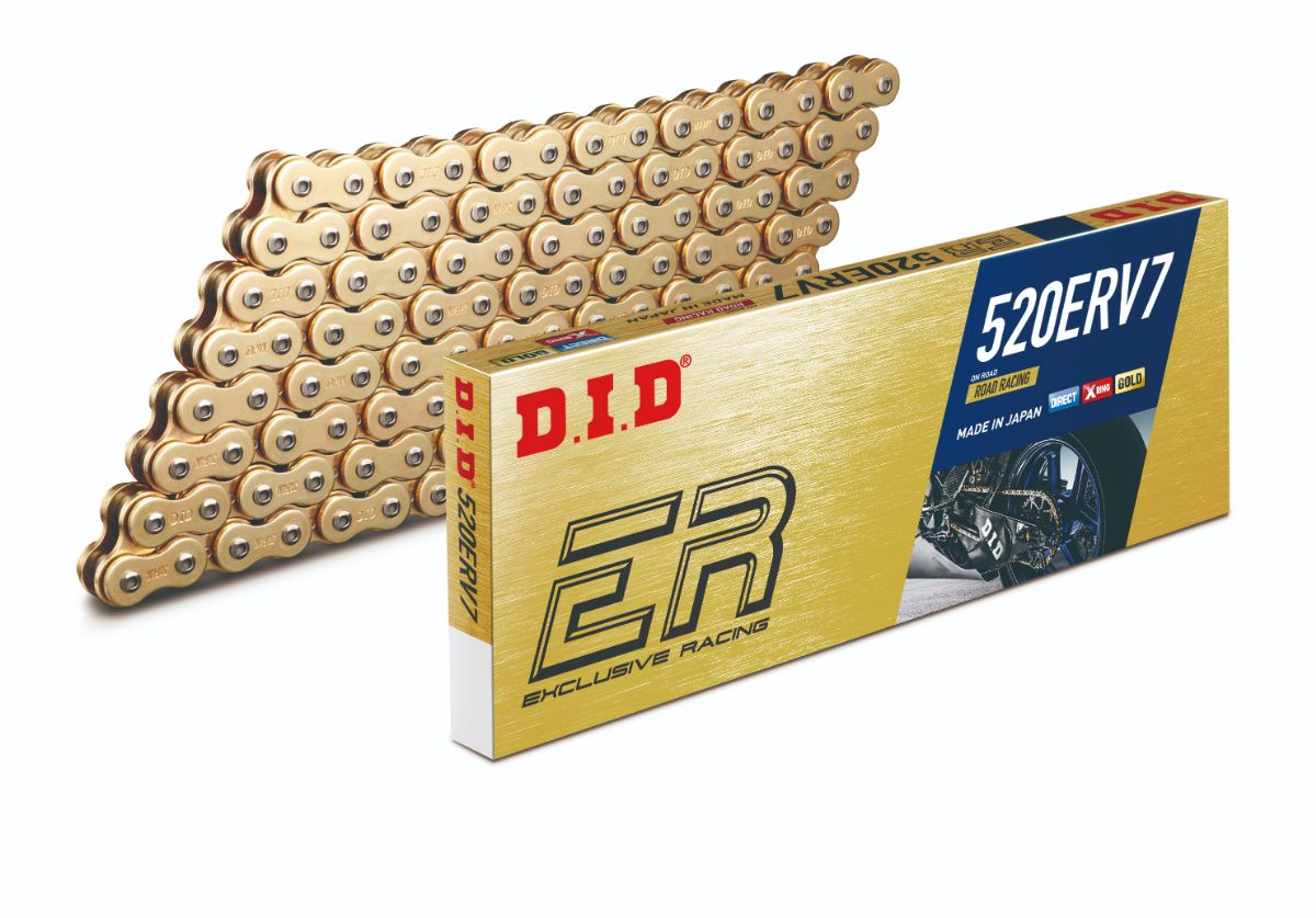 レース用チェーンをそのまま商品化 ロードレース向け DID 520ERV7-124L 正規品質保証 ZJ カシメ 送料無料限定セール中 GOLD 4525516361279 D.I.D 大同工業株式会社 バイクチェーン