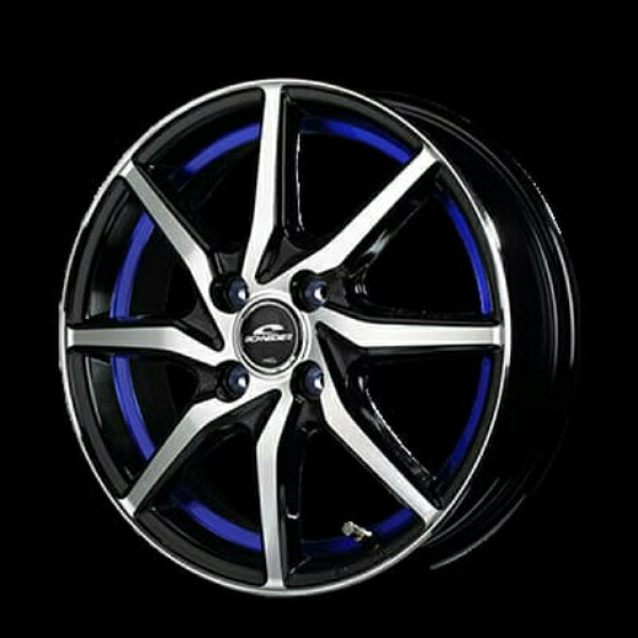 ホイール4本セット 14インチ 4.5J+45 4H-100 SCHNEIDER RX810 ブラック 