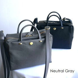 Neutral Gray ニュートラルグレイ ARUKAN アルカン バッグ PVC コットン キャンバス 2wayミニショルダー バッグ NH434 ジェーン2 4812-632（旧4811-632 ）グレー/ブラック