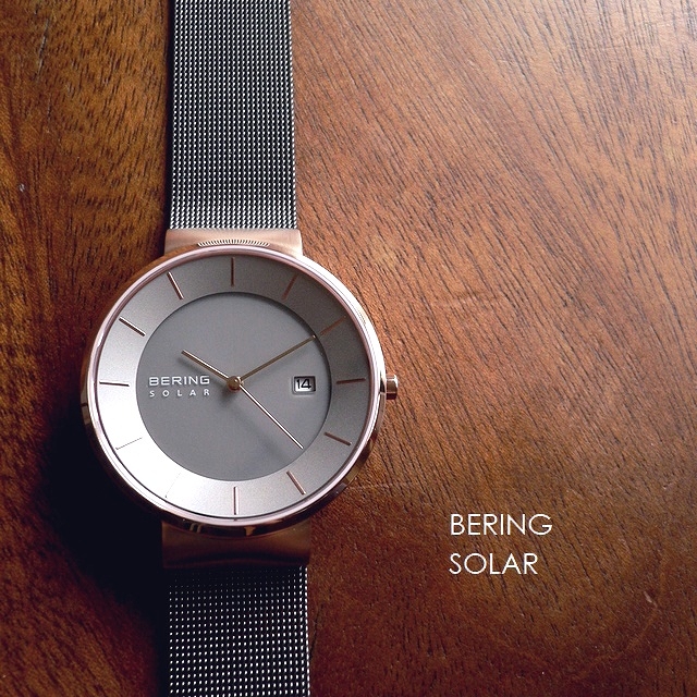 メーカー公式 BERING ベーリング 正規取扱店 メッシュバンド ソーラー 超人気 腕時計 Scandinavian グレー Solar ローズ 14639-369