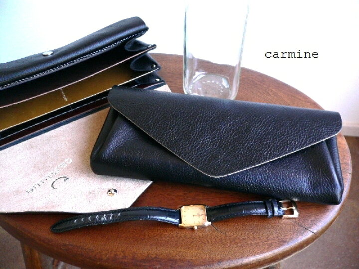 楽天市場】ノベルティ carmine カーマイン ブラック レザー ロング  