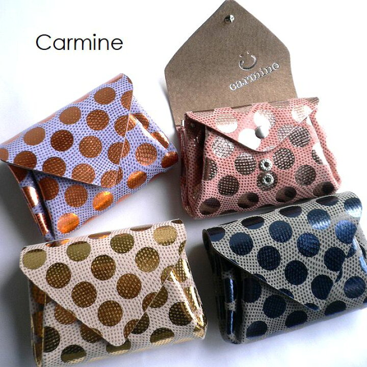 楽天市場】carmine カーマイン 水玉ドット 箔押し レザー ミニ 