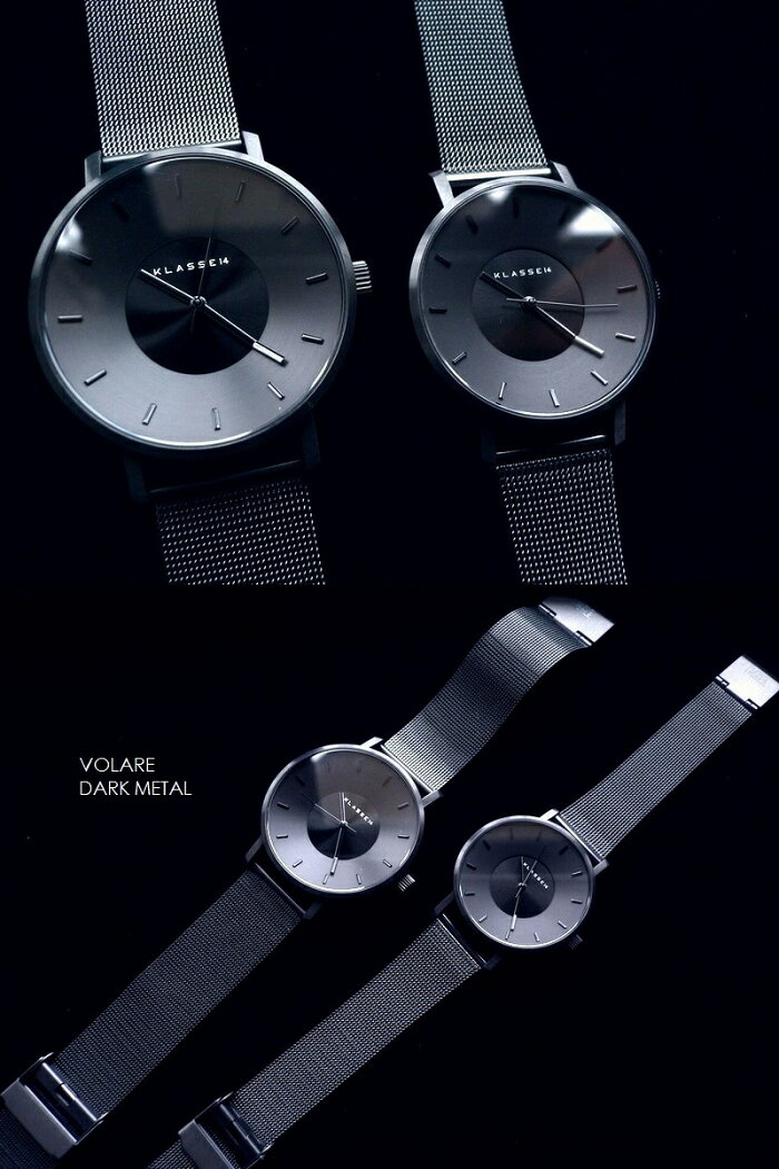 【楽天市場】正規品 ノベルティプレゼント KLASSE14 クラスフォ−ティーン 腕時計 メッシュバンド VOLARE DARK METAL