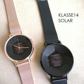 正規品 ノベルティプレゼント KLASSE14 クラスフォ−ティーン ソーラー腕時計 メッシュストラップ VOLARE Solar WVS22BK002M 39mm WVS22RG003W 34mm ブラック/ローズゴールド