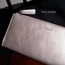 PELLE BORSA ペレボルサ 長財布 レザー L字ファスナー ウォレット 4837 Bark Goods ピンクゴールド