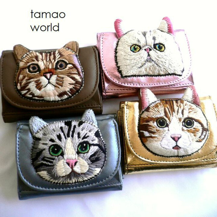 楽天市場】tamao world タマオワールド 折り財布 猫 ネコ ねこ ミニ 