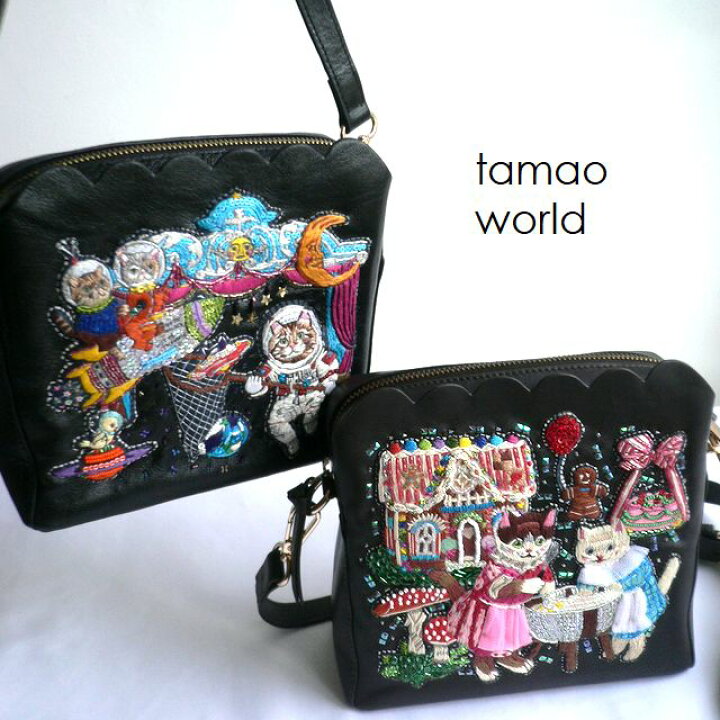楽天市場】tamao world タマオワールド バッグ 刺繍 スカラップ 