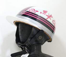 TNK TR-40C 峠 CORK HELMET 旧車 コルク半ヘルメット パールホワイト/ピンク 【絆】 フリーサイズ