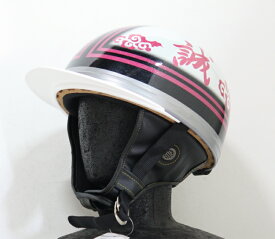 TNK TR-40C 峠 CORK HELMET 旧車 コルク半ヘルメット パールホワイト/ピンク 【誠】 フリーサイズ