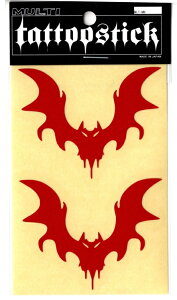 TATOO STICK BAT �^�g�D�[ ���t���N�^�[�X�e�b�J�[ �R�E���� ���b�h �䎆G(��7.5×11cm) TSR-027-BAT-S