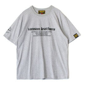 【特典C付】 バンソン コットンTシャツ VS22807S グレー VANSON COTTON T-SHIRTS 【春夏モデル あす楽対応 送料無料】