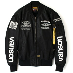 y݌ɂ [z2XL VANSON o\ bV MA-1 WPbg VS23101S BK/WHT EhCi[