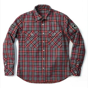 【在庫あり 即納】エースカフェロンドン ウインドブロック ウォームシャツ AS2301WS グレー/レッド