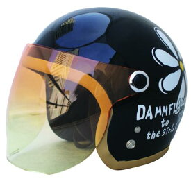 レディース FLOWER フラワージェット ヘルメット パールブラック FREE(57〜58cm) SUNUP/SL-001