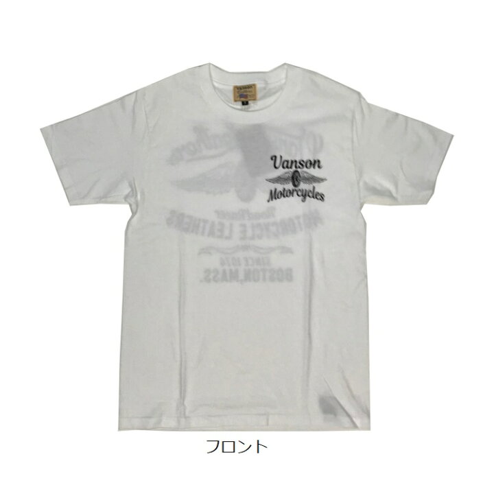 楽天市場】VANSON バンソン WHEEL&WING 半袖Tシャツ 882V068 ホワイト 