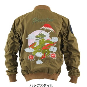 y݌ɂ [zHOUSTON q[Xg HTVA-2424 MA-1 COTTON DRAGON WPbg KHAKI veN^[W