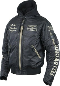 【在庫あり 即納】イエローコーン SJ-5307 ウインタージャケット BLACK フード付き 防風 防寒