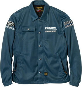 VANSON �o���\�� TVS2603S ���b�V�� �R�[�`�W���P�b�g �l�C�r�[/�z���C�g MESH COACH JACKET �v���e�N�^�[���� NAVY