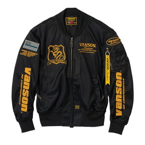 VANSON �o���\�� VS26101S ���b�V��MA-1�W���P�b�g BK / YELLOW �t�����b�V���X�g���b�`�f��