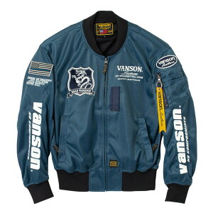 VANSON �o���\�� VS26101S ���b�V��MA-1�W���P�b�g NAVY / WHITE �t�����b�V���X�g���b�`�f��