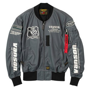 VANSON �o���\�� VS26101S ���b�V��MA-1�W���P�b�g �O���C/�A�C�{���[ �t�����b�V���X�g���b�`�f��