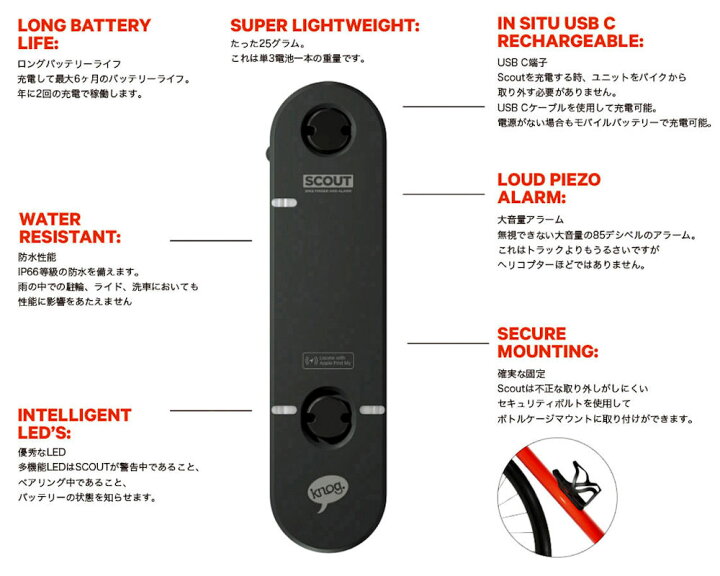 楽天市場】knog. SCOUT ノグ スカウト 防犯 盗難防止 セキュリティ 