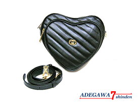 グッチ（GUCCI）★インターロッキング G・ハート・ショルダー バッグ・レザー・ブラック・751628★未使用品■アデ川質店 新田店■【質屋出店】【中古】