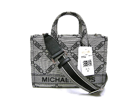 マイケルコース（MICHAEL KORS）★ロゴキャンバス・2WAY・ショルダー付・ミニ トート・ハンドバッグ・SM・NATURAL/BLACK・30S3S3GM5J★未使用品■アデ川質店 新田店■【質屋出店】【中古】