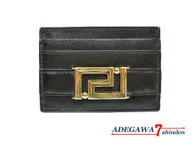 ヴェルサーチ（VERSACE）★カードケース・名刺入れ・レザー・ブラック・ゴールド金具・1007218■アデ川質店 新田店■【質屋出店】【中古】