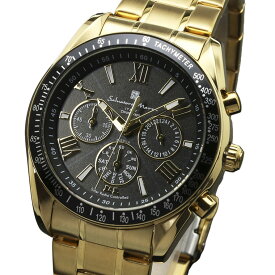 Salvatore Marra 腕時計 メンズ SM15116 GDBKGD クオーツ クロノグラフ 5気圧防水 ソーラー電波 ケース経 42mm