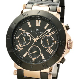 Salvatore Marra 腕時計 メンズ SM22108 PGBK クオーツ カレンダー機能 10気圧防水 24時間計 ケース経 42mm