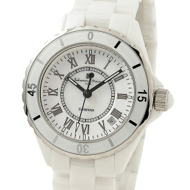 Salvatore Marra 腕時計 メンズ SM23103 WHR クオーツ 人気モデル復活 3気圧防水 セラミックベルト ケース経 39mm