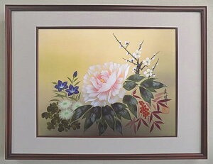 【アートバーゲン会場】【現品特価】10,450円開運花・四季花6号日本画四季花/山戸秀城